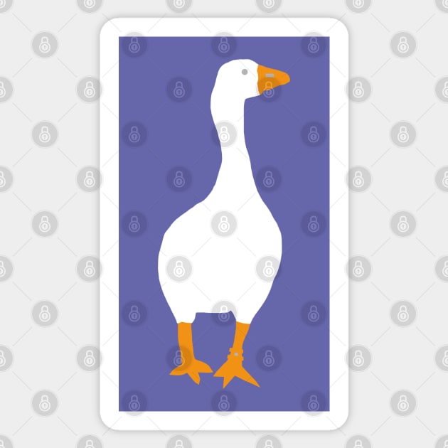 Minimal Abstract White Goose Gamer Sticker by ellenhenryart